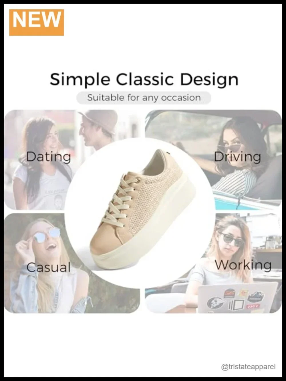 Platform Fashion Sneakers Thick Sole Low Top Casual Walking Tennis Style